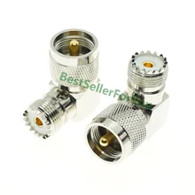 Штекер UHF PL-259 PL259 штекер в разъем UHF SO-239 SO239 разъем под прямым углом 90 градусов радиочастотный адаптер