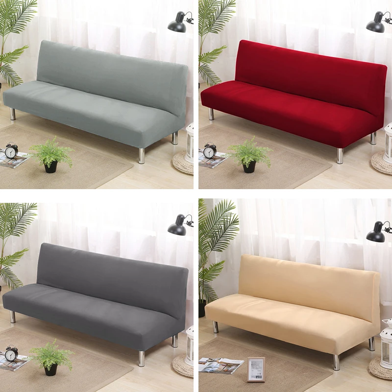 

Solid Color Sofa Bed Covers Without Armrest Elastic Tight Wrap Couch Cover Stretch Flexible Slipcovers Sofa For Banquet Hotel