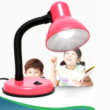 Lámpara de escritorio LED Flexo Vintage de hierro interruptor de botón de luz del filamento guía de luz para los ojos lectura lámparas de mesa de luz Led 4 colores