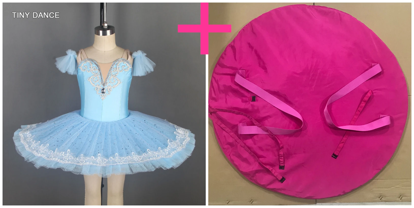 tutu and pink bag Бледно-голубая балетная танцевальная пачка, профессиональная балетная блинная пачка, танцевальный Костюм Балерины, 11 размеров для детей и взрослых, BLL115 - Цвет: tutu and pink bag