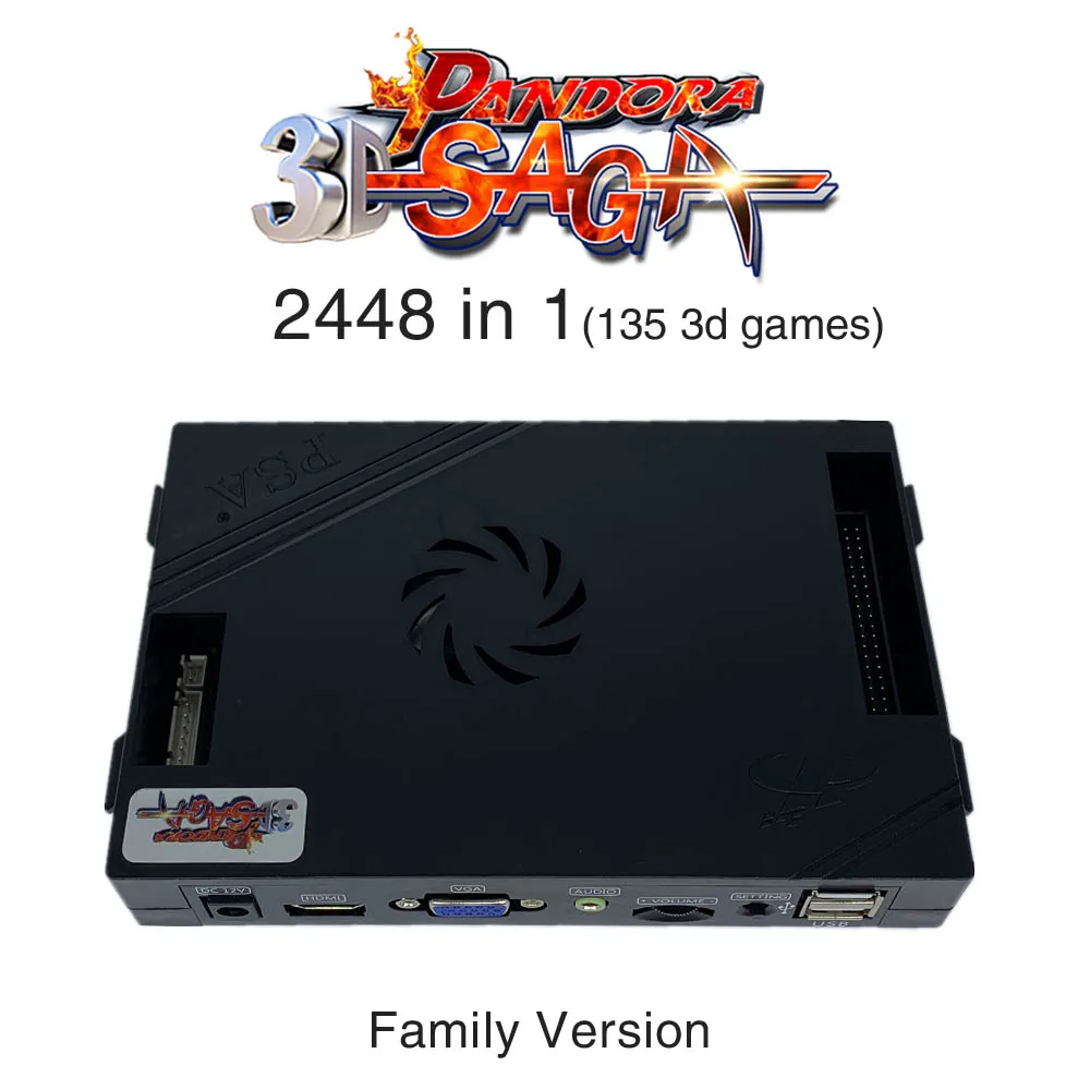 3D Pandora Saga Box 2448 in 1 Family-Version board 40p arcade PCB for free play Coin HD video Jamma