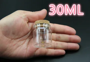 

1000PCS 37*50mm 30ml Glass Bottles with Cork Crafts Bottles Jars Wedding Gift Empty Spice Jars Containers Bottles Free Shipping