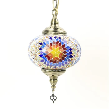 

Bohemia Turkish Pendant Light Led Stained Glass Mediterranean Kitchen Bar Entrance Corridor Balcony Hanging Lamps hanging lamp