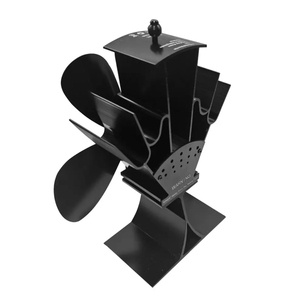 Fireplace 4 Blade Heat Powered Stove Fan Log Wood Burner Eco Friendly Quiet Fan Home Efficient Heat Distribution Hot Fan