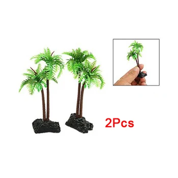 

NEW-2 PCS Plastic Coco Tree Plants for Fish Tank Aquarium Decor