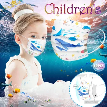 

Children's mask Disposable Face Mask 3Ply Ear Loop Breathable Sunscreen Fashion Scarf Mask drop-shipping#3