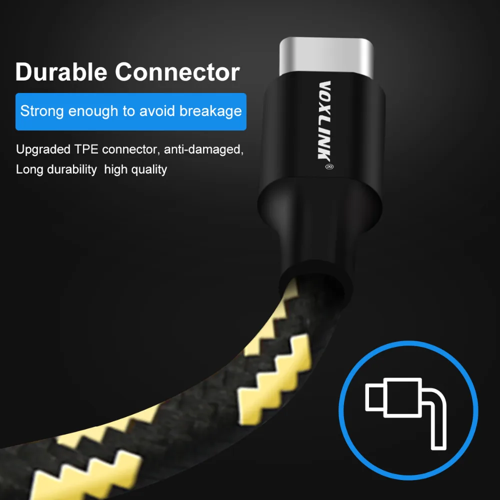 Кабель USB Type C VOXLINK 1 м кабель для быстрой зарядки и синхронизации данных xiaomi mi5 One Plus