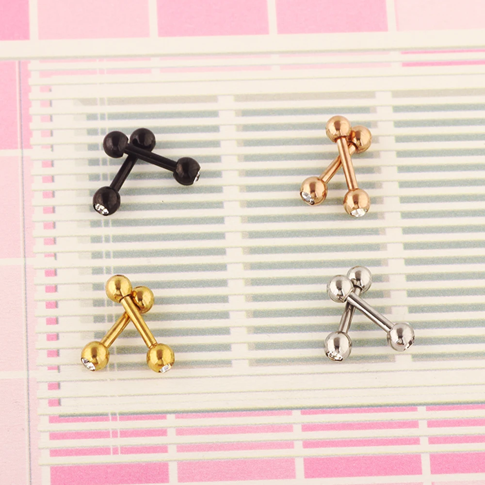 Star Prong set  Ear Cartilage Piercing Tragus Helix Studs Piercing Body Jewelry 16g Stianless Steel Earrings