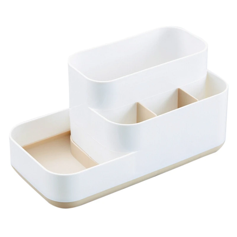 Dark Khaki Makeup Storage Box supplies Display Large Bathroom Makeup Case kitchen Capacity Organizer Cosmetic Brush - Цвет: Dark Khaki
