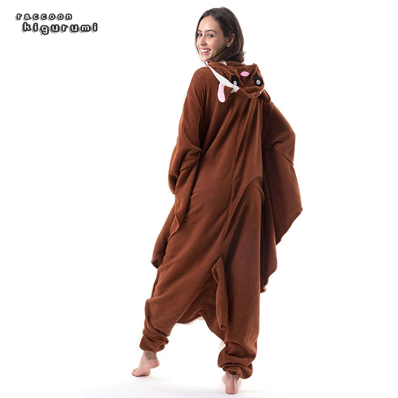 Adult Unisex (XXL145-200CM) Animal Flying Squirrel Woman Onesies Winter Halloween Cartoon Cosplay Pajama Raccoon Kigurumi adult pajamas