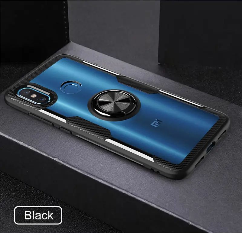 Магнитный чехол с металлическим кольцом Xiaomi mi 9 чехол Xiaomi mi 9 8 S E mi 8 Clear Твердые чехлы на заднюю панель для xiomi Xiaomi mi 8 SE чехол s Броня etui - Цвет: Black