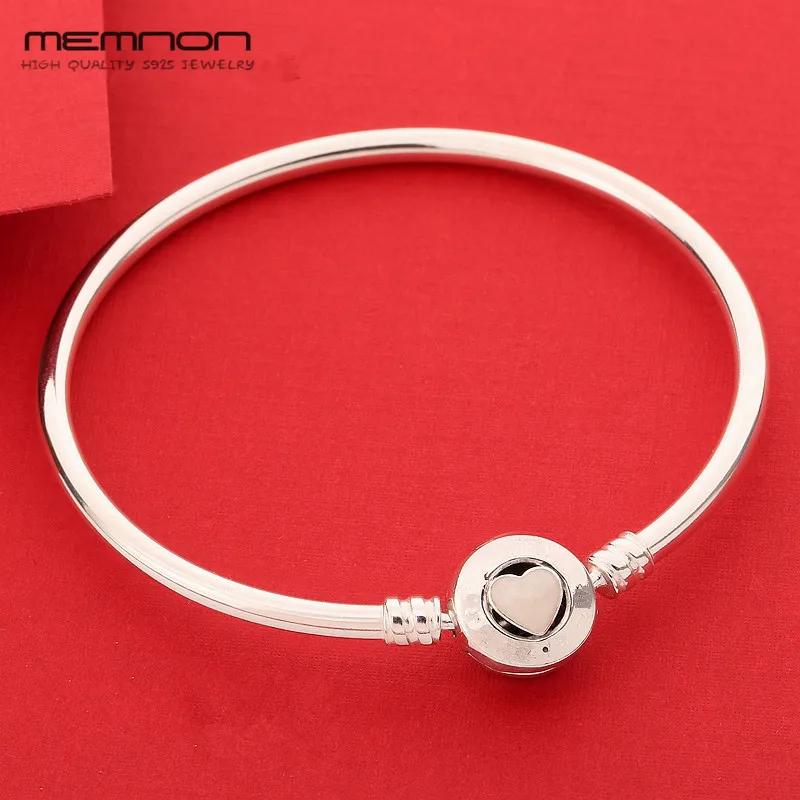 Memnon, много видов 925 пробы, серебряные Изящные ювелирные Браслеты с сердечками, браслет с застежкой, сделай сам, подходят для женщин, YSZ008 - Цвет камня: YSZ057