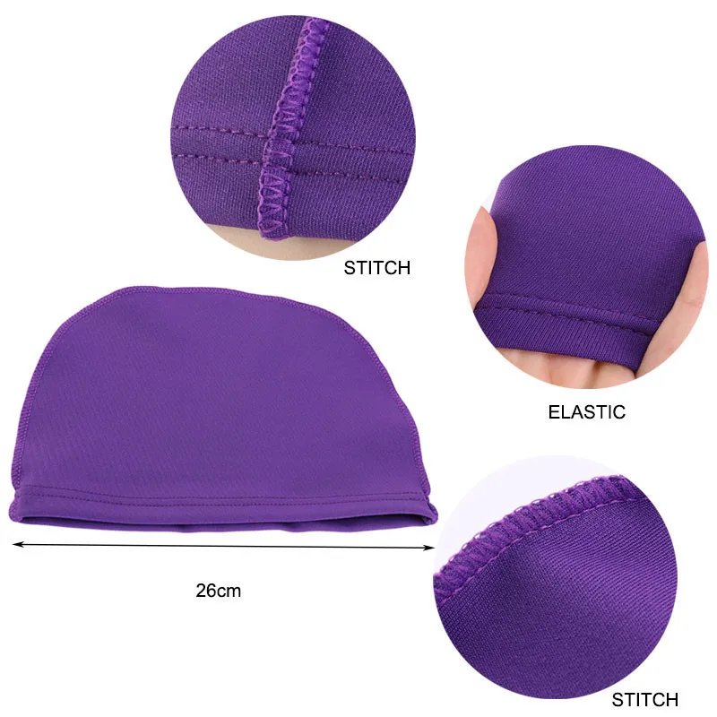 Unisex Solid Summer Satin Breathable Turban Hat Men Hip Hop Durags wave dome cap 6