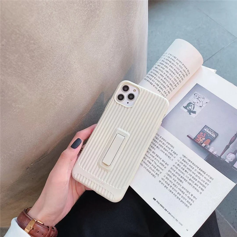 Карамельный цвет Текстура багажа ремешок на руку мягкий чехол s для iphone 11promax X XS Max XR 6S 7 8 Plus Стенд чехол для телефона чехол