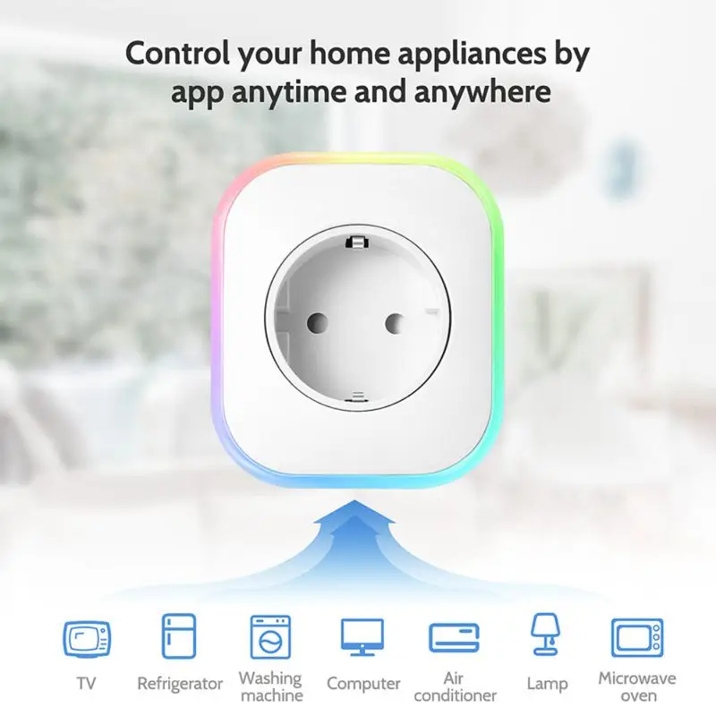 Новый Умный штекер Rgb Led Light wi-fi-розетка розетка ЕС переходник с дистанционным управлением для Google Home Mini Alexa умный выбор времени