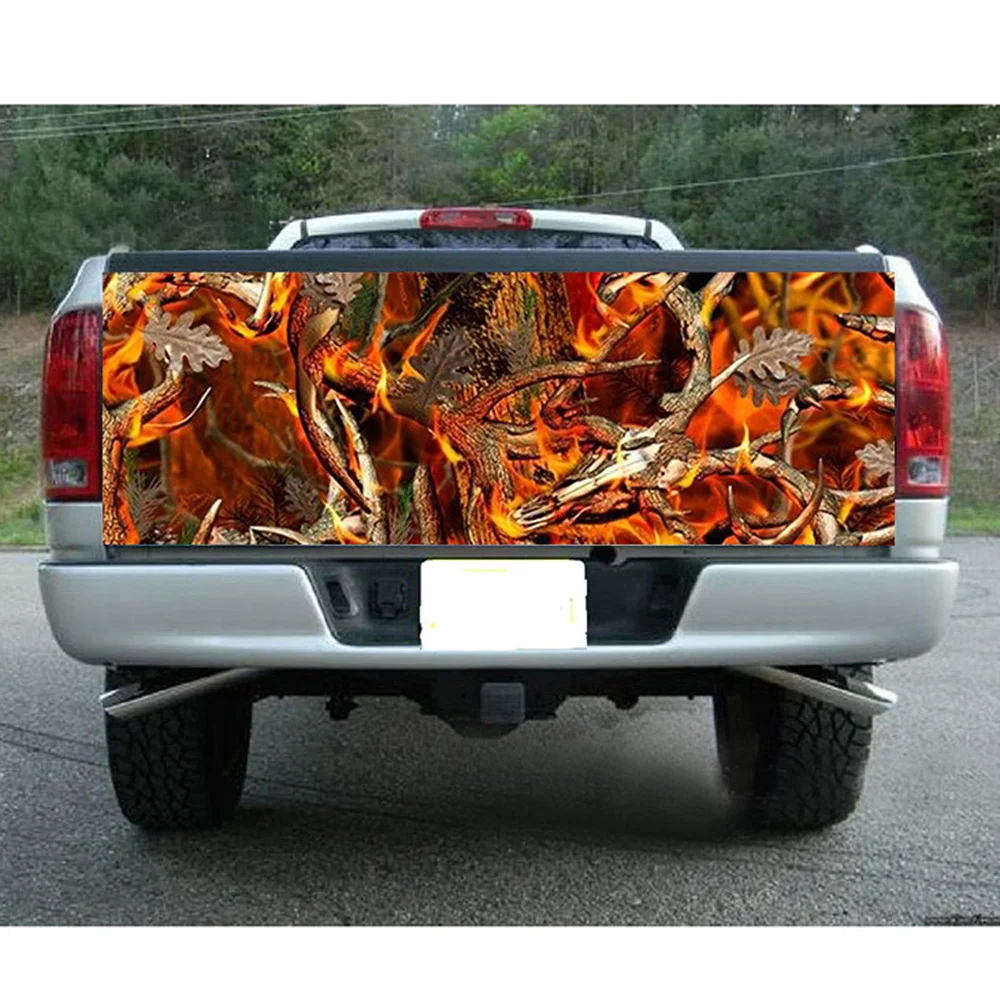 Camo OBLITERATION BLAZE BUCK перфорированная Автомобильная наклейка Водонепроницаемая декоративная наклейка задняя дверь