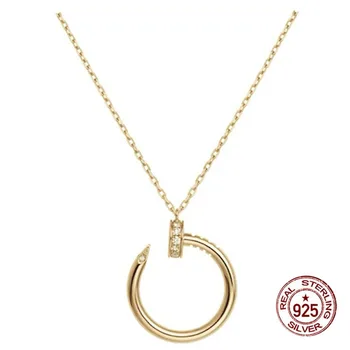 

s925 Sterling Silver Necklace New Hypoallergenic Curved Nails Fashion Personality Simple Style Jewelry hot