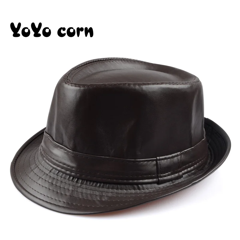 Yoyocorn джентльменская Кепка в британском стиле летняя соломенная Солнцезащитная Шляпа Пляжная Солнцезащитная Панама шапка для мальчиков и девочек Солнечная соломенная твердая шляпа из кожи - Цвет: brown