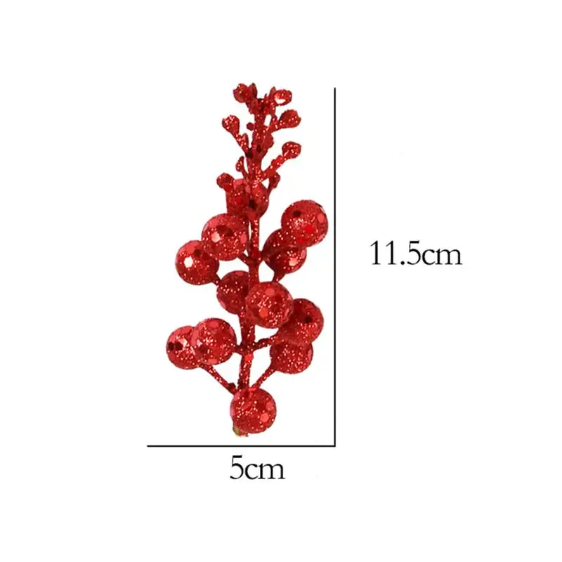 Glitter Foam Ornament Christmas Tree Simulate String Ball Glitter Fruit String Lifelike DIY Garland Craft Material Decoration