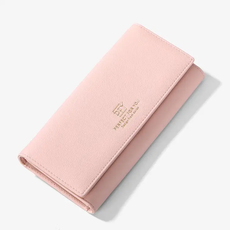 Weichen кошелек женский длинный застежка женский кошелек брендовый дизайнерский Дамский телефон кошелек вместительный клатч кошелек для девочек визитницы - Цвет: Розовый