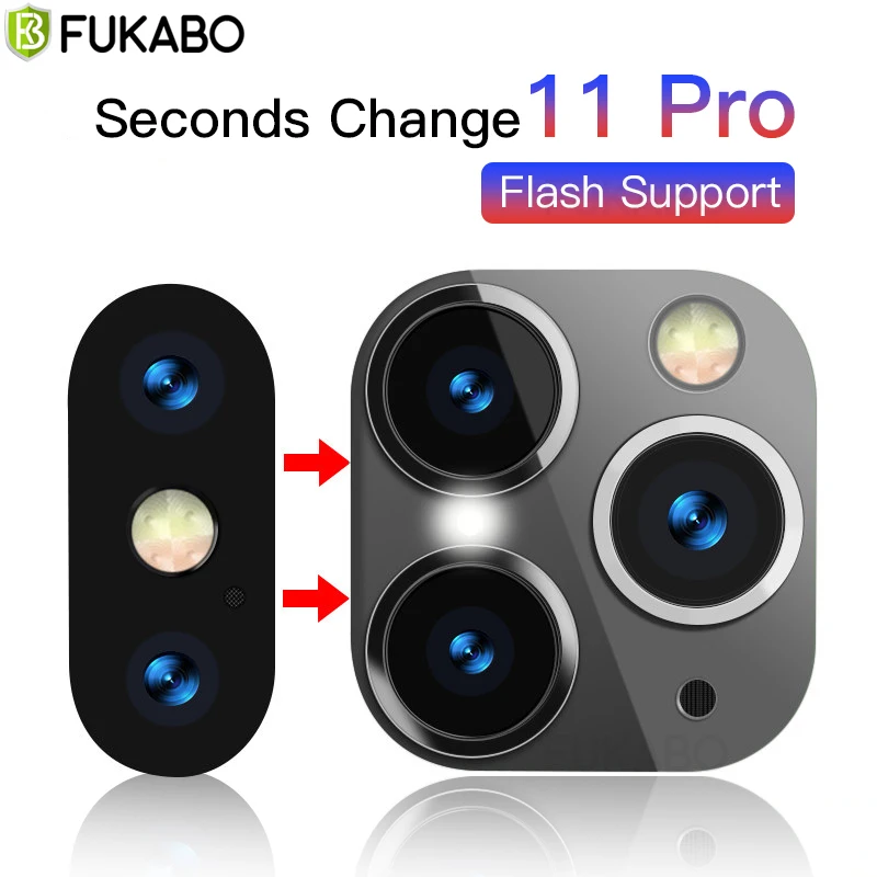 

For iPhone X XS Max XR XS Seconds Change for iPhone 11 Pro Max Lens Sticker Camera Lens Screen Protector Change to For iPhone 11