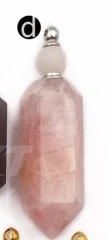 WT-P1463 флакон для духов кулон из натурального камня Lapis/Розовый Камень Золотой/Серебряный цвет с аксессуарами из нержавеющей стали модный кулон - Окраска металла: sliver d