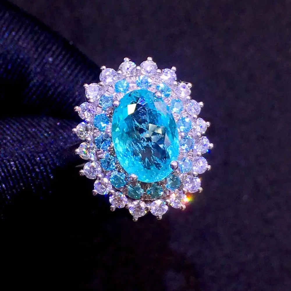 

Paraiba Tourmaline Pendant Pure Platinum Gold Jewelry Real Paraiba Tourmaline Gemstone 1.84ct AGL Certificate Pendant Necklaces