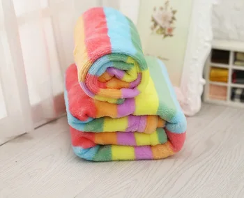 

Seven Rainbow Flannel Heating Blanket Pet Dog Cat Golden Hair Teddy Autumn and Winter Heating Warm Blanket Free shipping