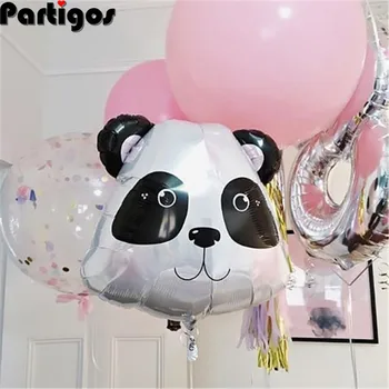 

50Pcs Cute Panda Balloon Aluminium Foil Balloons Panda Head Balloon Bouquet for Baby Shower Panda Birthday Party Supplies