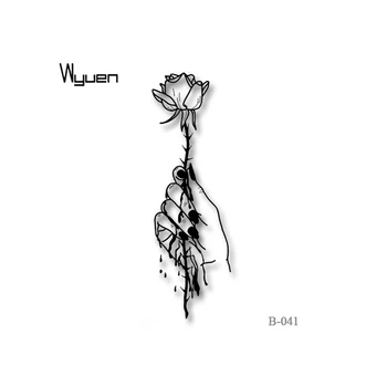 

Wyuen Original Flower Fake Tattoos Leaf Hand Tattoo Stickers for Bleed Art Waterproof Tatoo B-041