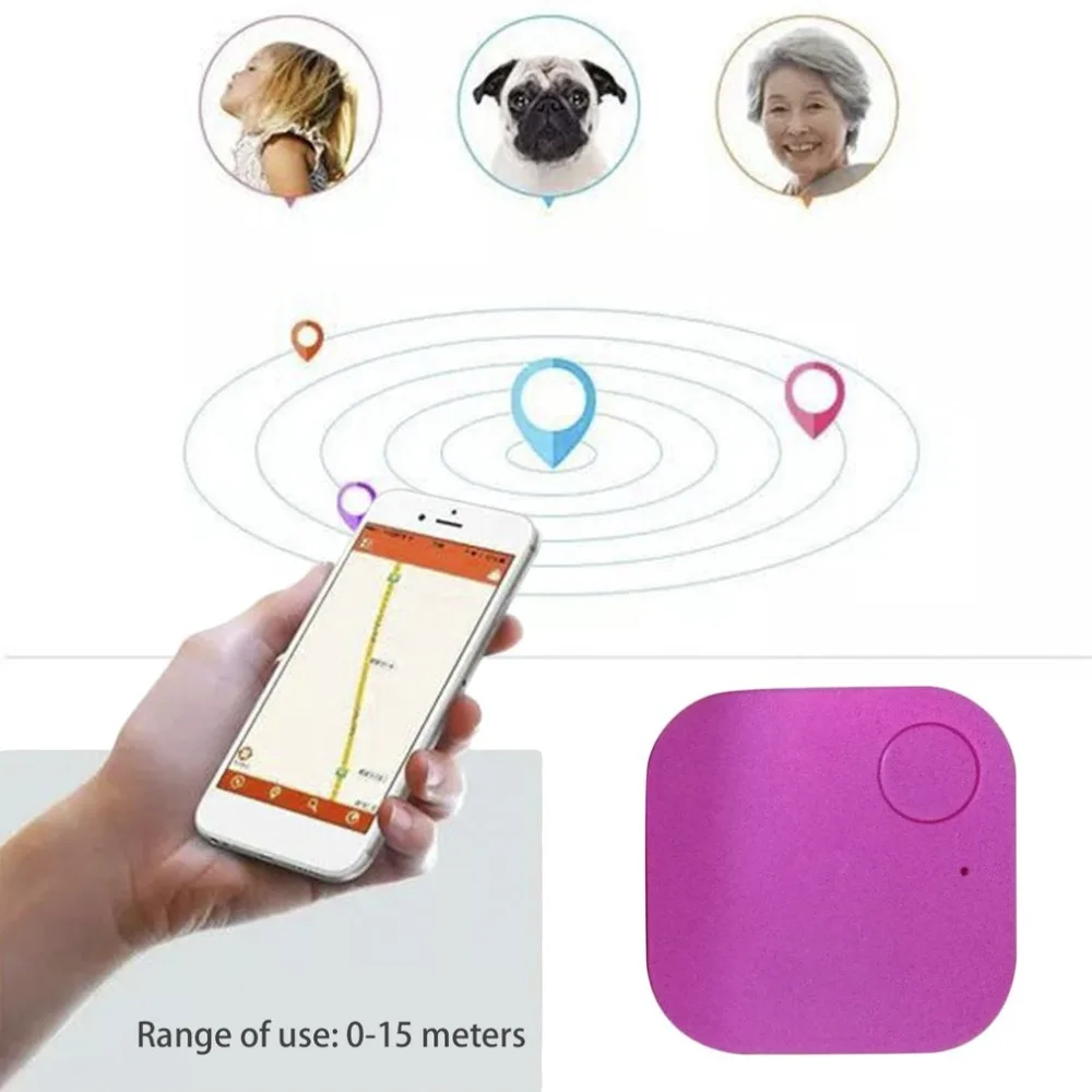 Квадратный локатор Bluetooth Pet трекер сигнализация Беспроводная анти-бирка на случай потери дистанционного селфи затвор искатель для детей сумка кошелек ключи