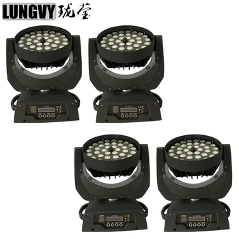 

Free Shipping 4pcs/lot Zoom Effect 36x10w RGBW 4IN1 Led Wash Moving Head Stage Lights with 14 DMX512 Channel