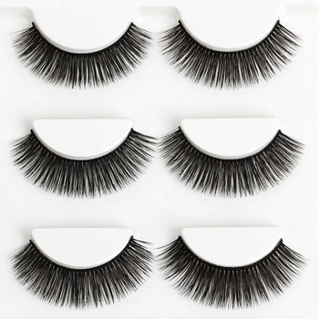 

3pairs/lot False Eyelashes Makup 3D Faux Mink Lashes HQ Handmade Eyelash Long Thick Eyelashes with Retail Package