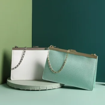 

Leather chain bag, shoulder bag, clip bag, letter bag, small square bag bag purses luxury bag