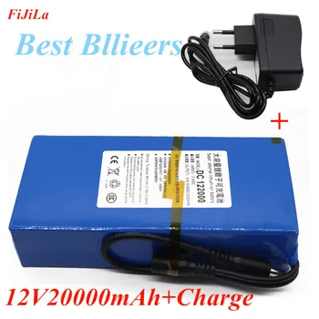 

2020 DC 12V 20000mAh Lithium Rechargable Battery pack 12.6v 20Ah for Wireless Camera Wireless Infrared Detector +charger