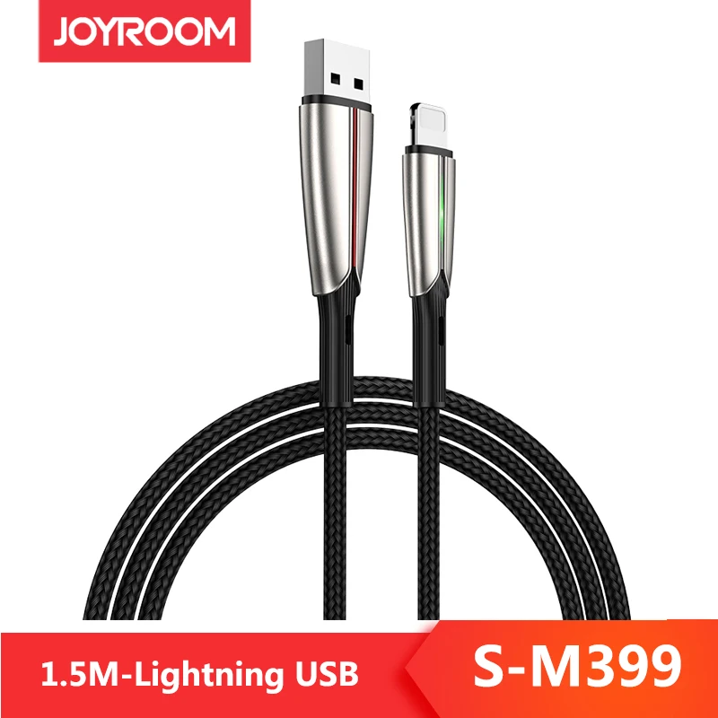 

JOYROOM 1.5M 3A Intelligent Fast Charge Data Line Transfer 2-In-1 Zinc Alloy Nylon Braid USB Charging Cable For Iphone Ipad Ipod
