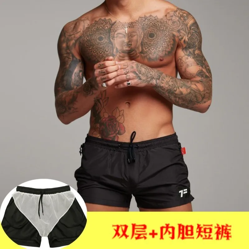 

Muscle Kid Brother Fitness wang yan dai Lining Sports Shorts Running Basketball Training Breathable Fitness Swimming Trunks