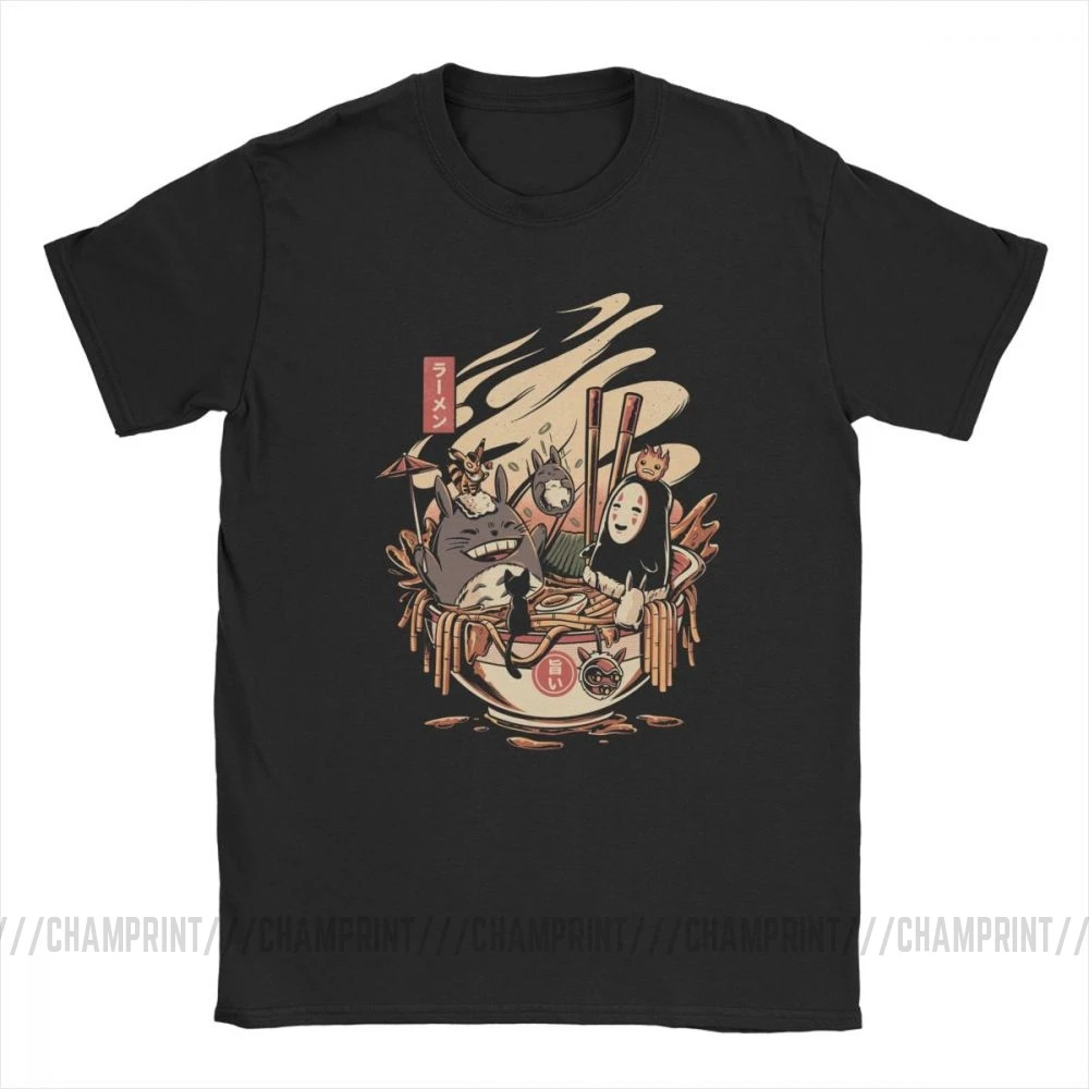 Tanie Ramen impreza przy basenie t shirt męski w japońskim stylu harajuku hayao miyazaki Totoro T shirty nowością czystej koszulki bawełniane nadrukowana odzież