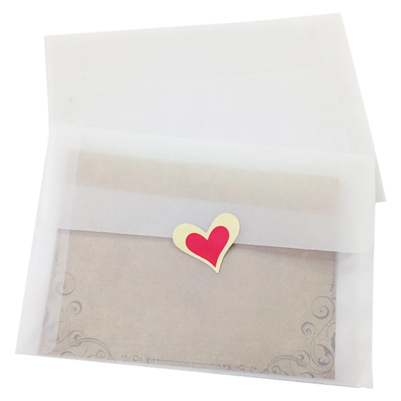 AAAJ-100Pcs/Lot Blank Translucent Vellum Envelopes Diy Multifunction Gift Card Envelope