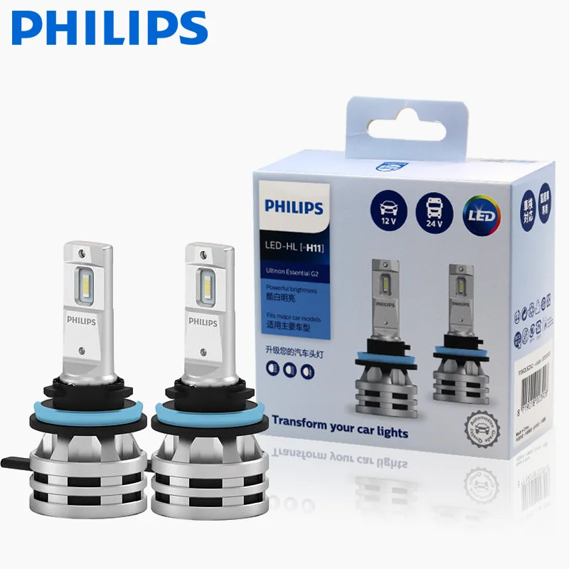 2X Philips Ultinon Эфирное G2 светодиодный 6500K H11 12/24V 24W PGJ19 Дальний свет/противотуманная
