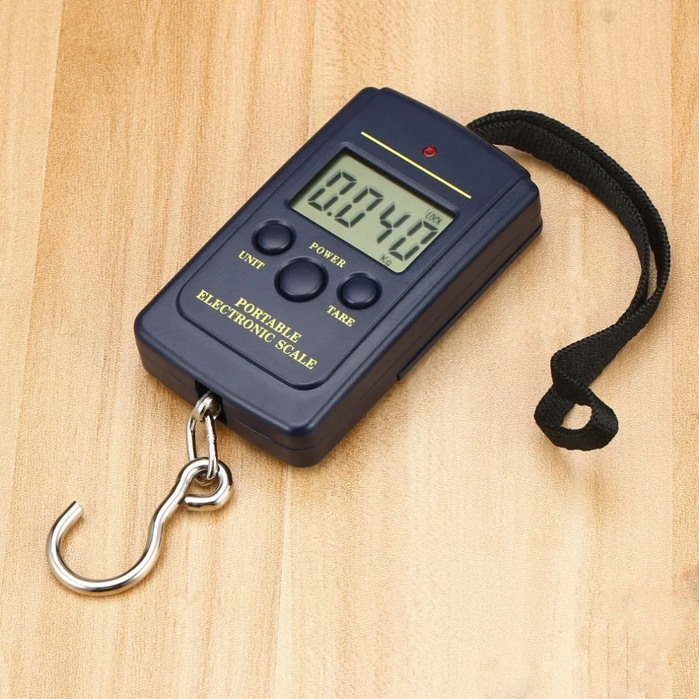 

Load 40Kg Pockets Digital Fishing Scale Protable Electronic Hanging Luggage Weighting Multi Used Balance Weight Steelyard Black