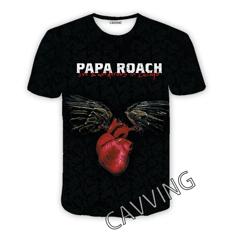 

Повседневные футболки Papa-Roach с 3D принтом, Стильные топы в стиле хип-хоп, модная одежда для женщин и мужчин