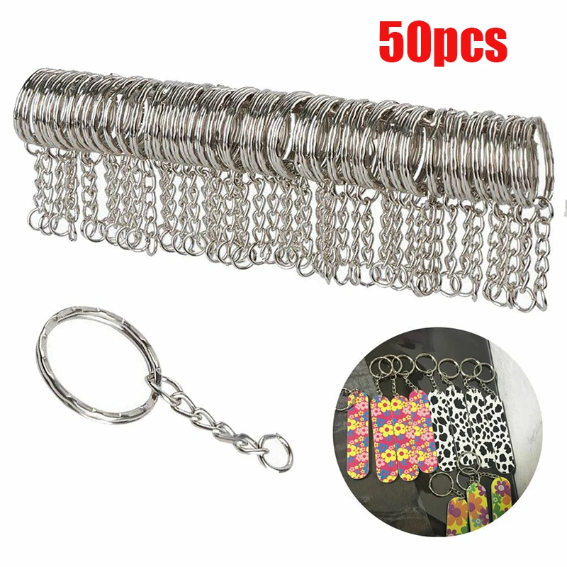 Key rings Keychain Split Ring Metal Blank Keyfob Key Pendant Charms Holder Link Rings DIY Chains 10/50Pcs key chains,key rings,metal keychain,key chain accessories