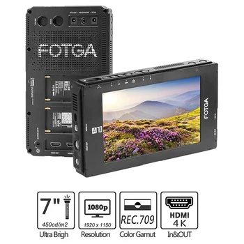 

FOTGA A70 7 Inch FHD Video On-Camera Field Monitor IPS Sn 4K HDMI Input/Output Dual NP-F Battery Plate for A7S II GH5