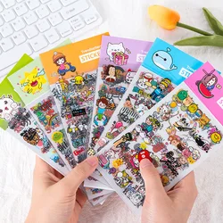 6pcs/set Kawaii Cartoon Pvc Sticker Campus Network Popular Trendy Language Stickers DIY Hand Account diary Cute Decoration