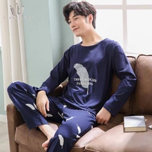 SAMWESTART Men's Pajama Sets Atumn Winter Long Sleeve Pants Men Pajamas Men Sexy Modern One-Neck Style Navy Gray Nightwear SAMWESTART Men's Pajama Sets Atumn Winter Long Sleeve Pants Men Pajamas Men Sexy Modern One-Neck Style Navy Gray Nightwear