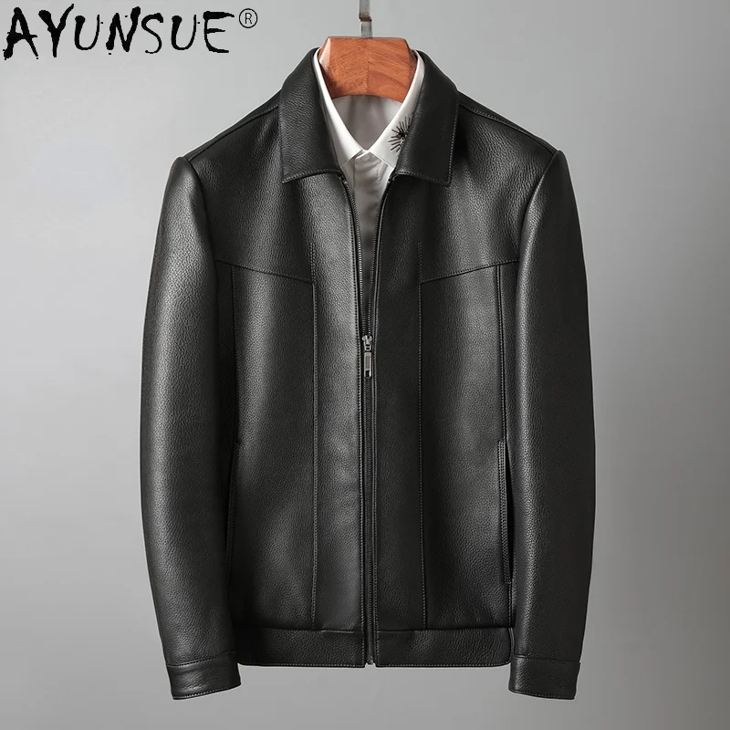 

AYUNSUE 100% Real Deerskin Coat Men Autumn High-end Genuine Leather Jacket Casaul Korean Style Men's Clothing Chaquetas WPY4428