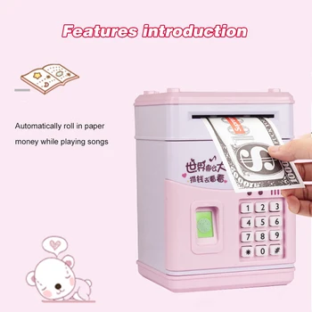 

Electronic Multifunctional Money Saving Box Money Bank Singing Saving Box with Password Fingerprint Gift Present Idea for Kids