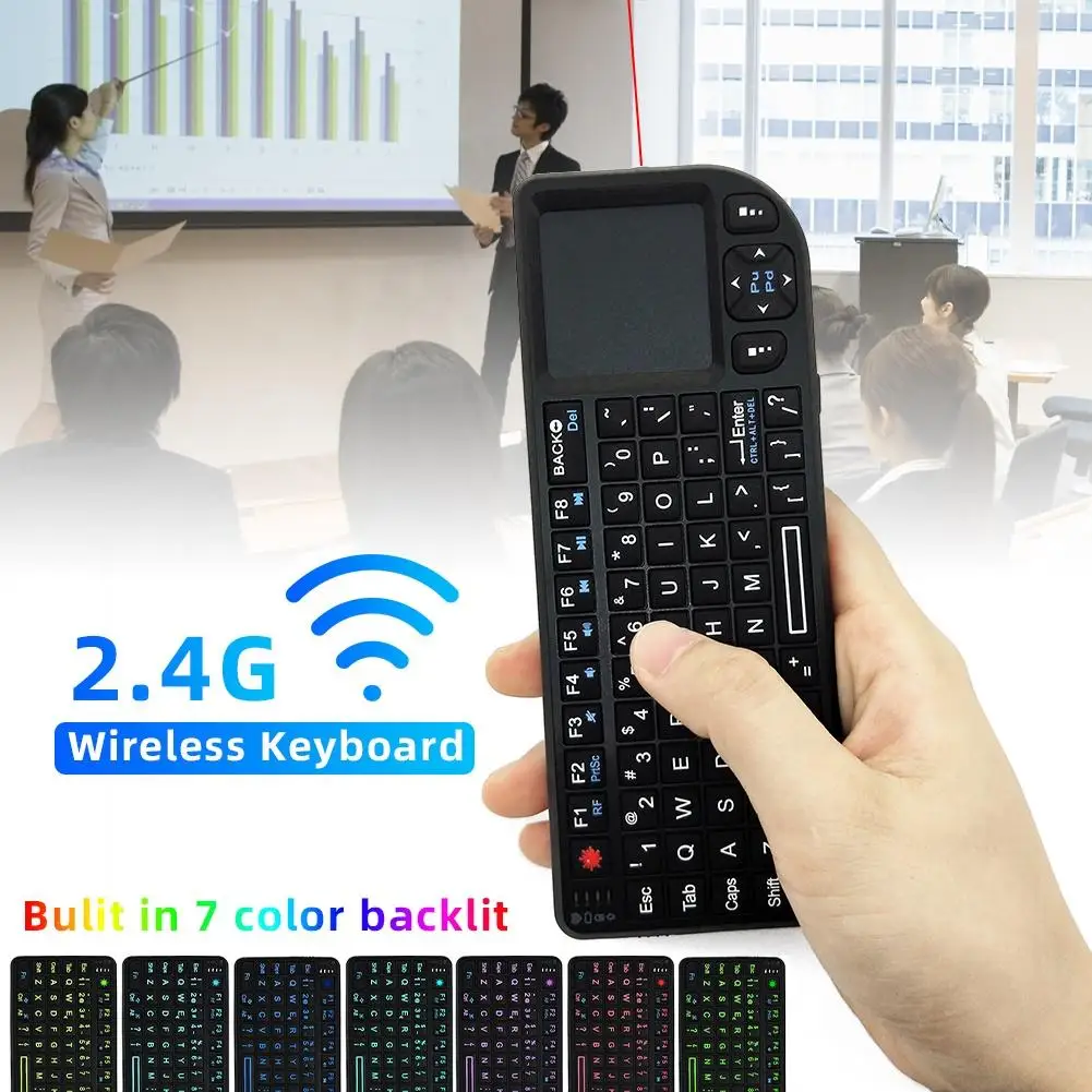 

A8 2.4GHz Mini Backlit Wireless Keyboard Air Mouse Touchpad for Projector TV Box