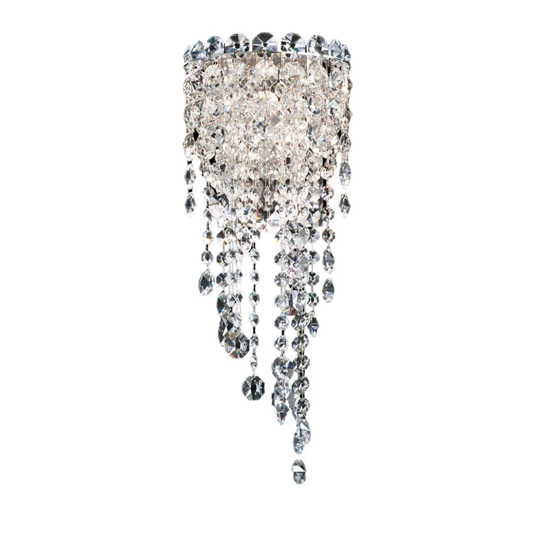 

Modern Sconce Light Lighting Silver Wall Lamp Lights LED K9 Crystal Wall Living-room Bedroom Lamps Light